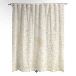 NWT Sofia Ivory Tufted Floral Outline Shower Curtain